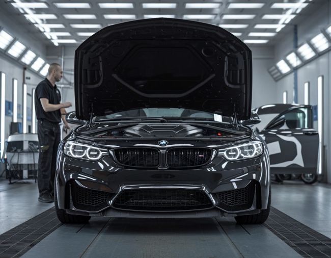 Black BMW-Auto Body Repair at GW & Son
