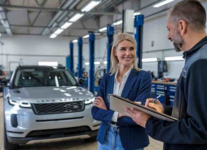 Land Rover in auto body shop-Land rover certified body shop Land Rover Certified Body Shop parked car