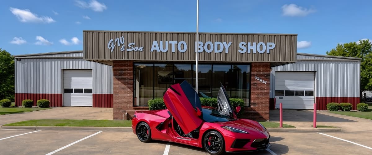 Red-Corvette-after-Structural-Repairs-at-GW-Son-Auto-Body-Oklahoma-City